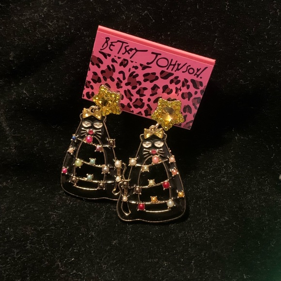 NWT Betsey Johnson dangly cat earrings - Picture 3 of 4